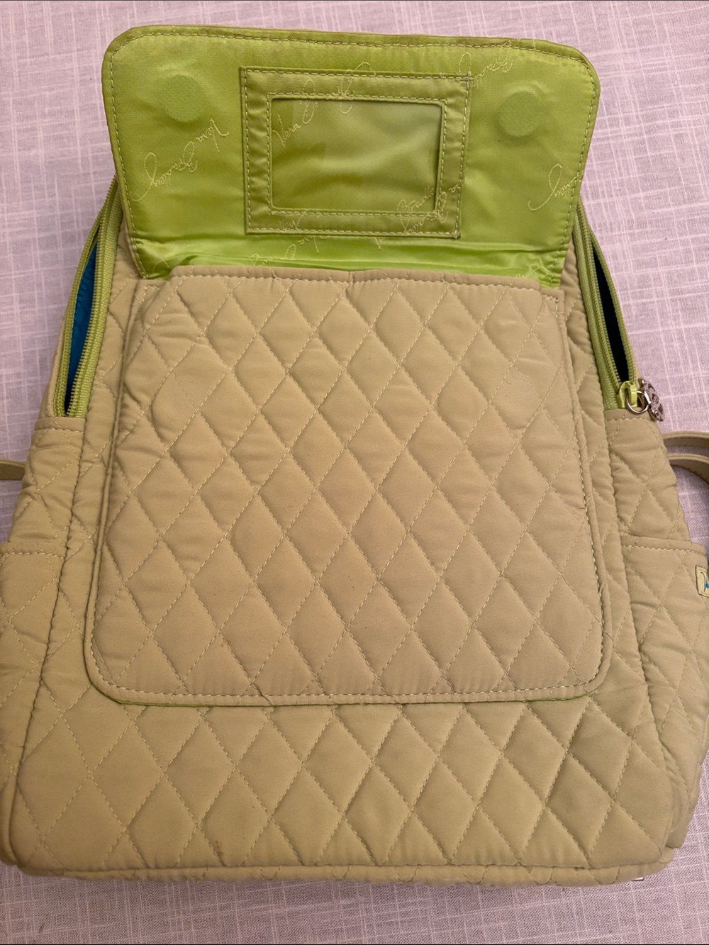 Vera Bradley Light Green Backpack - Women's Everyday Bag - Picture 4 of 4